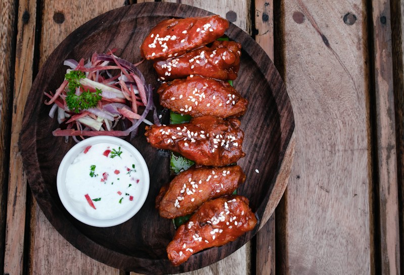 Crispy baked chicken wings ready to share